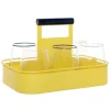 Meilleur Service Maisons Du Monde Gobelets En Verre Transparent Liseré Bleu Et Support En Métal Jaune 7